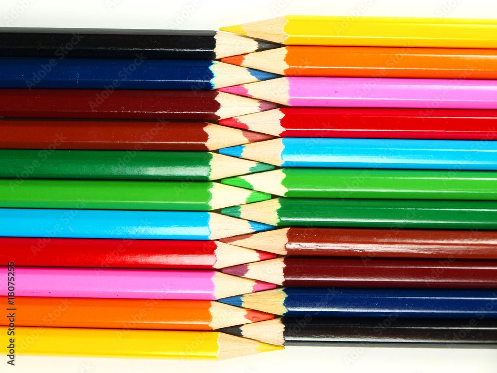 Colored crayons isolated on white Colored crayons isolated on white