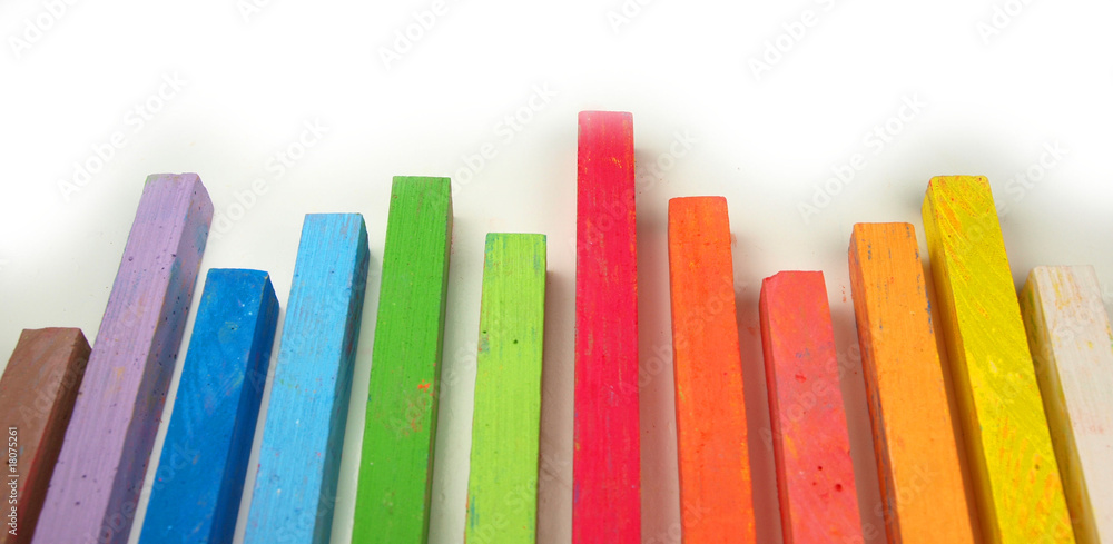 Colored chalks isolated on white Colored chalks isolated on white