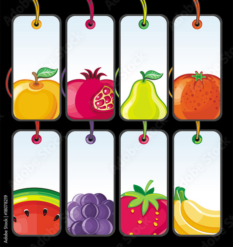 Big set of fruit tags
