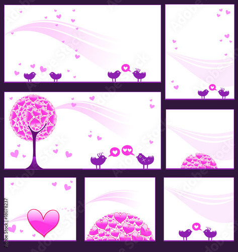 Pink reception card set 5