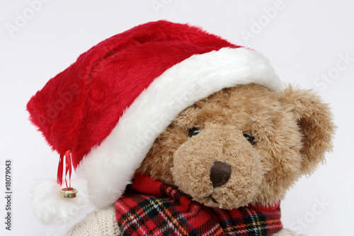 Teddybär mit Weihnachtsmütze