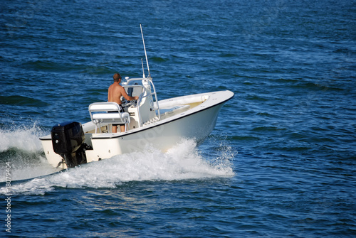 Outboard Engine Powered Fishing Boat