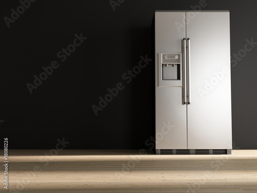 refrigerator to face a blank wall photo