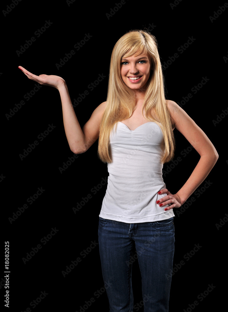 Young Woman With Palm Up Young Woman With Palm Up