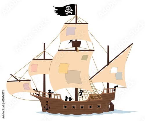 Pirate Ship on White