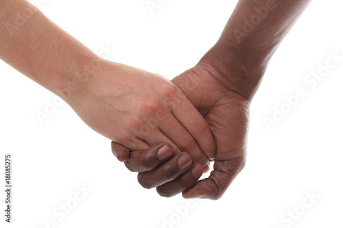 black and white couple holding hands