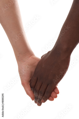 black and white couple holding hands