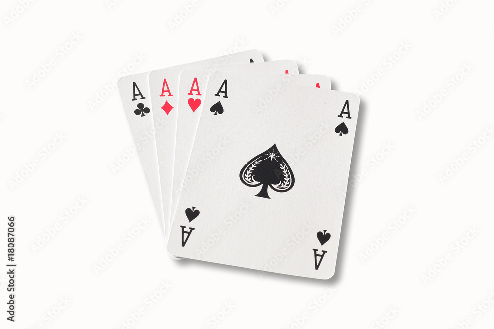 Obraz premium Four aces over white background