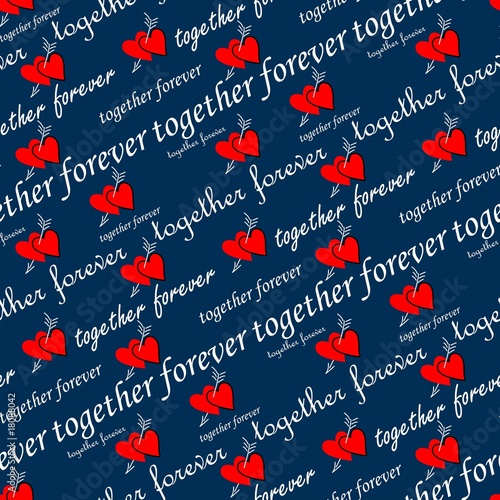 Seamless valentine with hearts