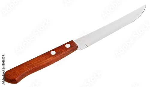 Sharp kitchen knife isolated on white background