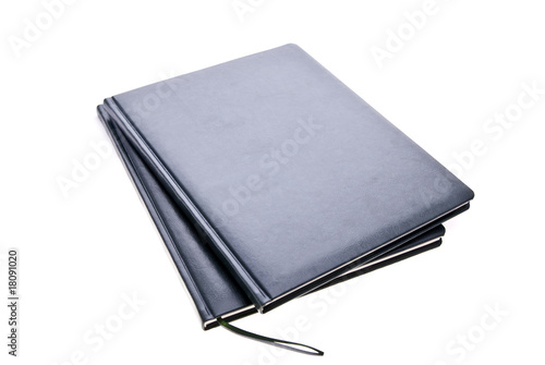 two notebooks on white background
