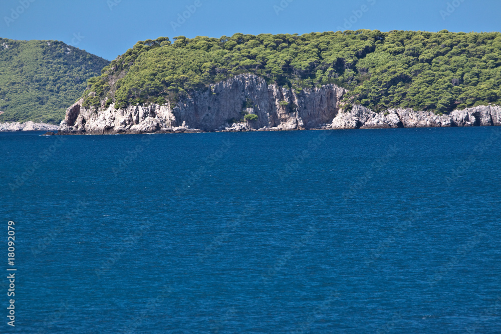 Steep bank, islands, Adriatic sea, Croatia Steep bank, islands, Adriatic sea, Croatia
