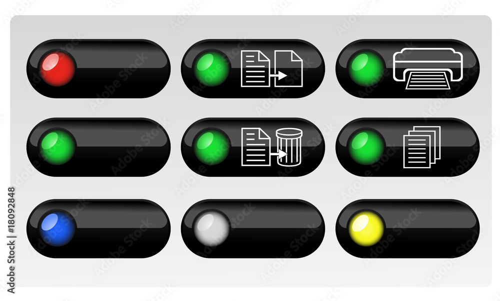 Vector buttons for web design.