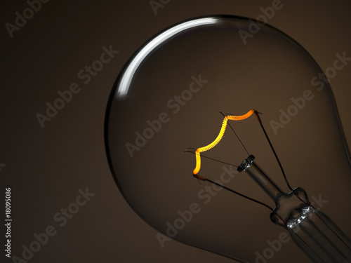 Bulb light over brown