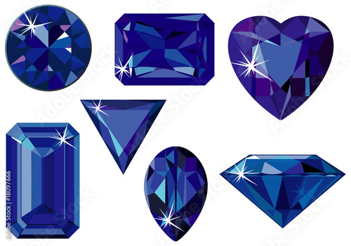 Different cut sapphires