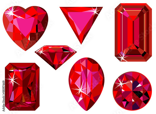 Different cut ruby photo