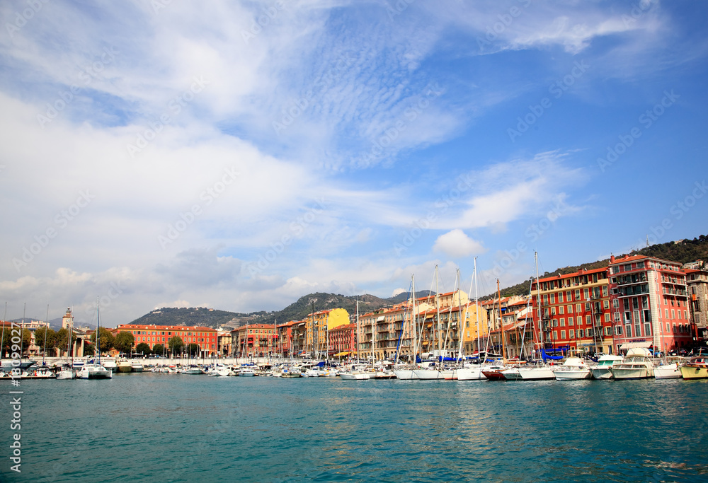 The harbor in the city of Nice