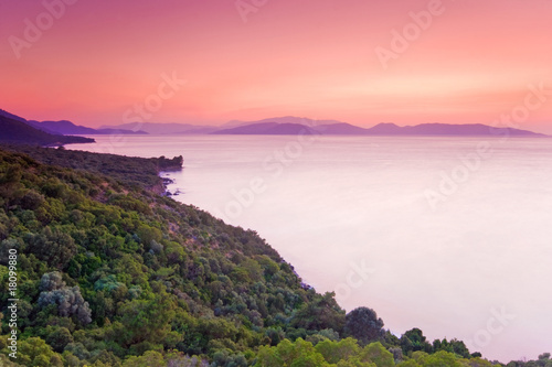 Aegean sea just before sunset