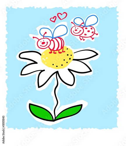verliebte Bienen auf Blume