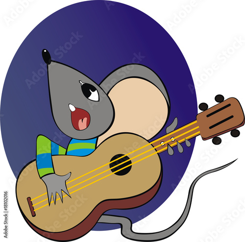 mouse with a guitar