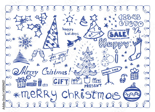 Christmas doodles / vector illustrations set