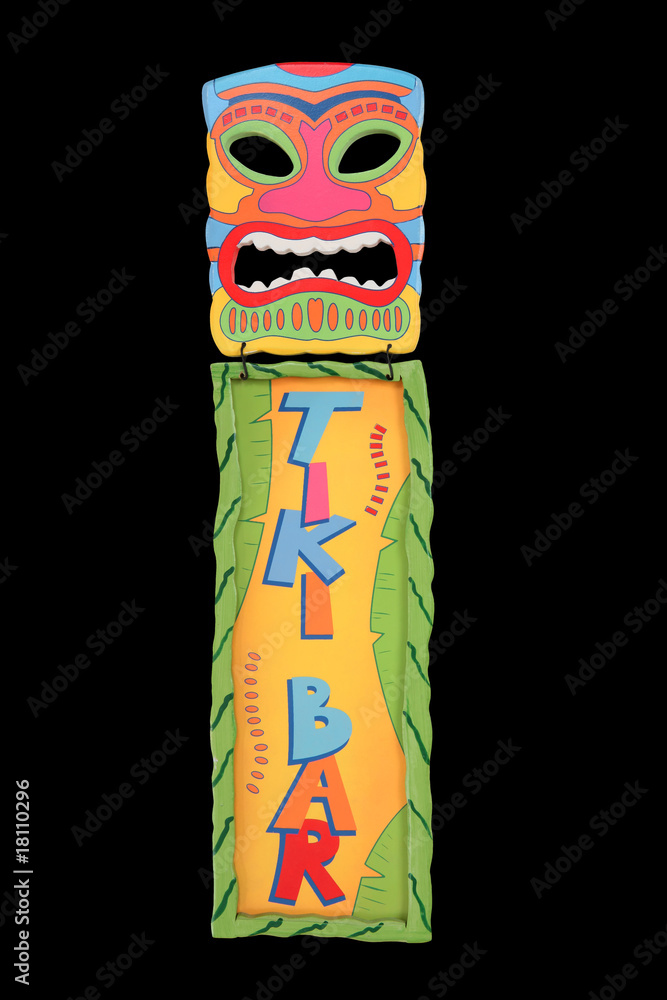 Tiki Bar Mask and Sign