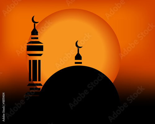 Mosque in the sunset