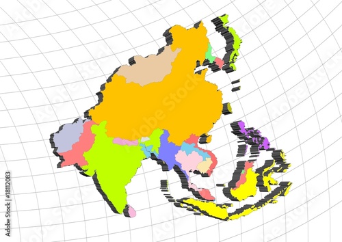 3D map of Asia