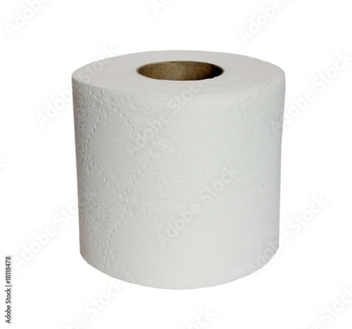 Toilet paper isolated on white