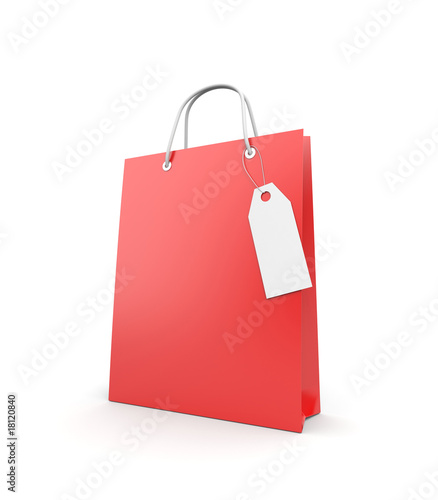 Shopping bag with label