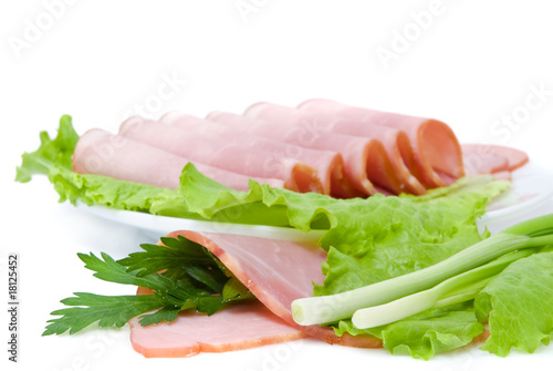 sliced pork with greens