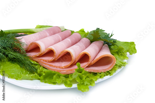 sliced pork with greens