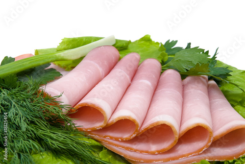 sliced pork with greens