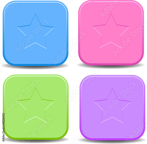web buttons with stars
