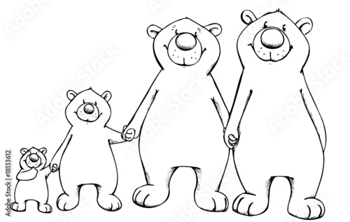 Bär, Bären, Familie, Bear, Vater, Mutter, Kind, Sohn, Tochter