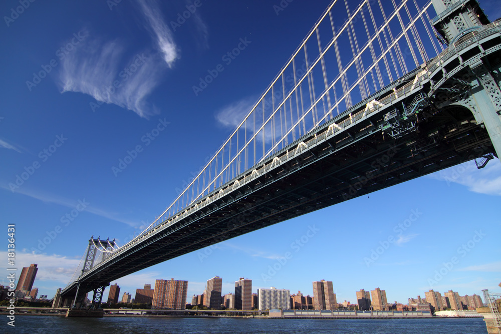 Naklejka premium Most na Manhattanie