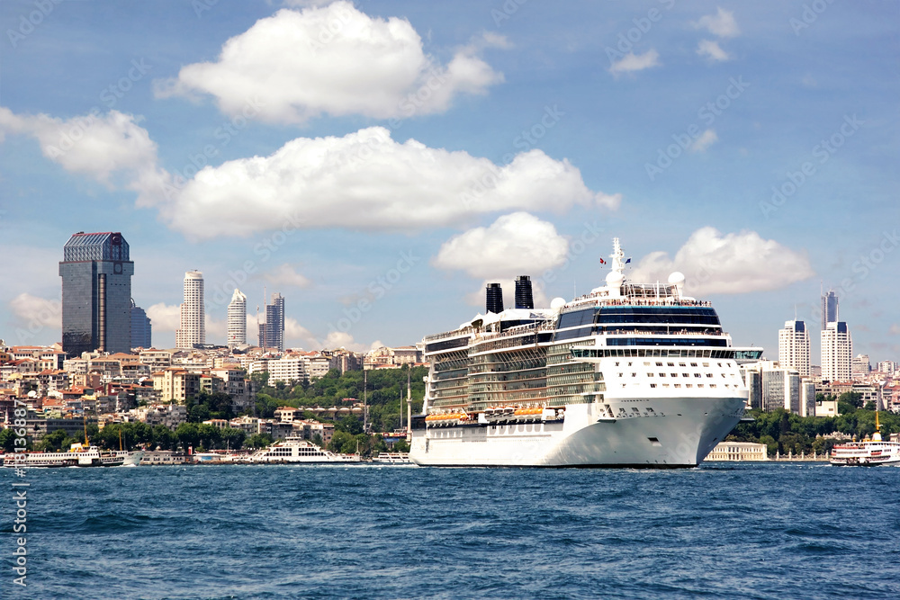 Cruise ship leaving from Istanbul