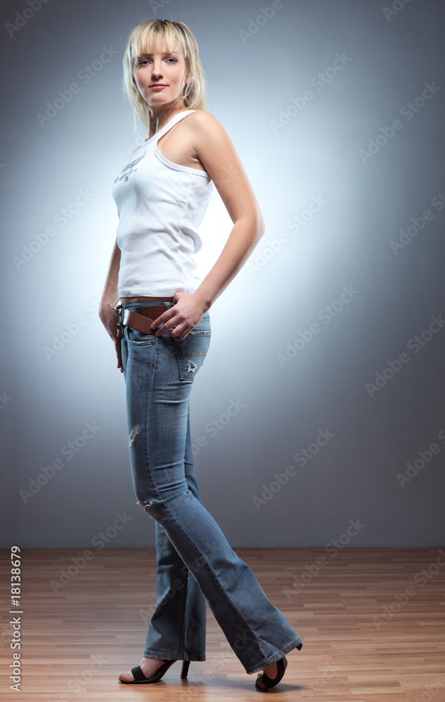 Young woman studio fashion