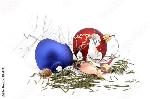 Destroyed Christmas ornaments