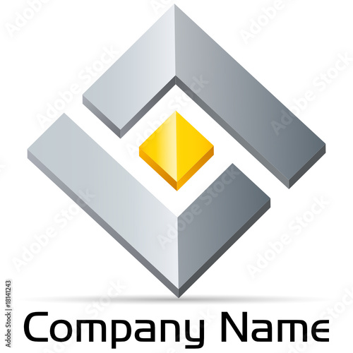 Logo - 2 Silber-Winkel und Gold-Quadrat