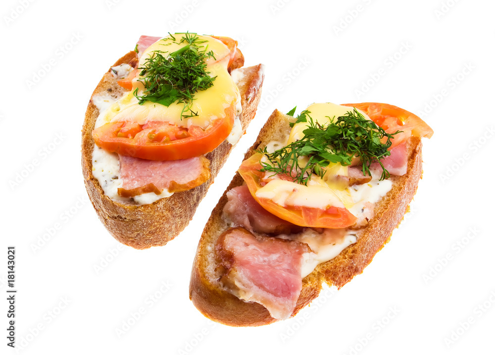 Sandwiches isolated on white background Sandwiches isolated on white background