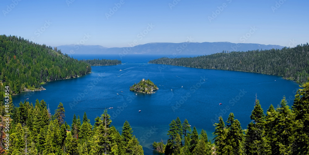 Panorama of Emerald Bay, Lake Tahoe