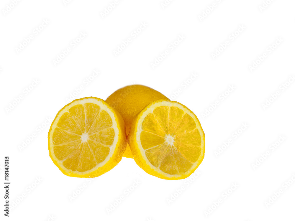 Three lemons on white Three lemons on white
