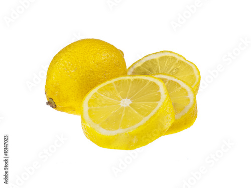 Lemon pieces isolated