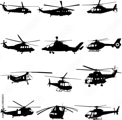 Canvas-taulu collection of helicopter vector