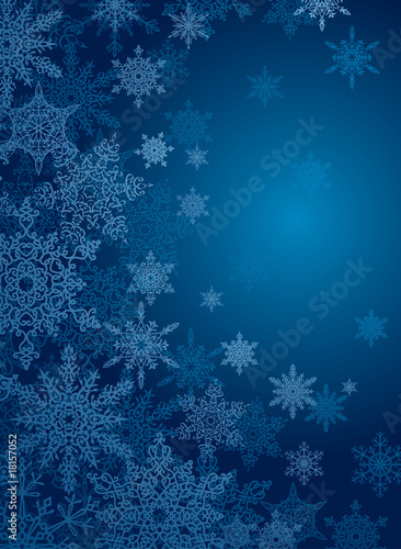 snowflake blue background with copy space for your text
