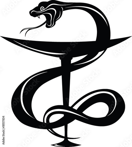 Pharmacy symbol medical snake and cup