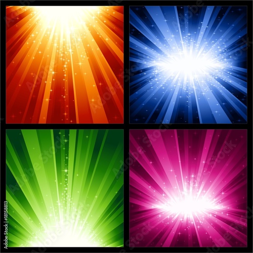 Festive Christmas, New Years explosions of light and stars