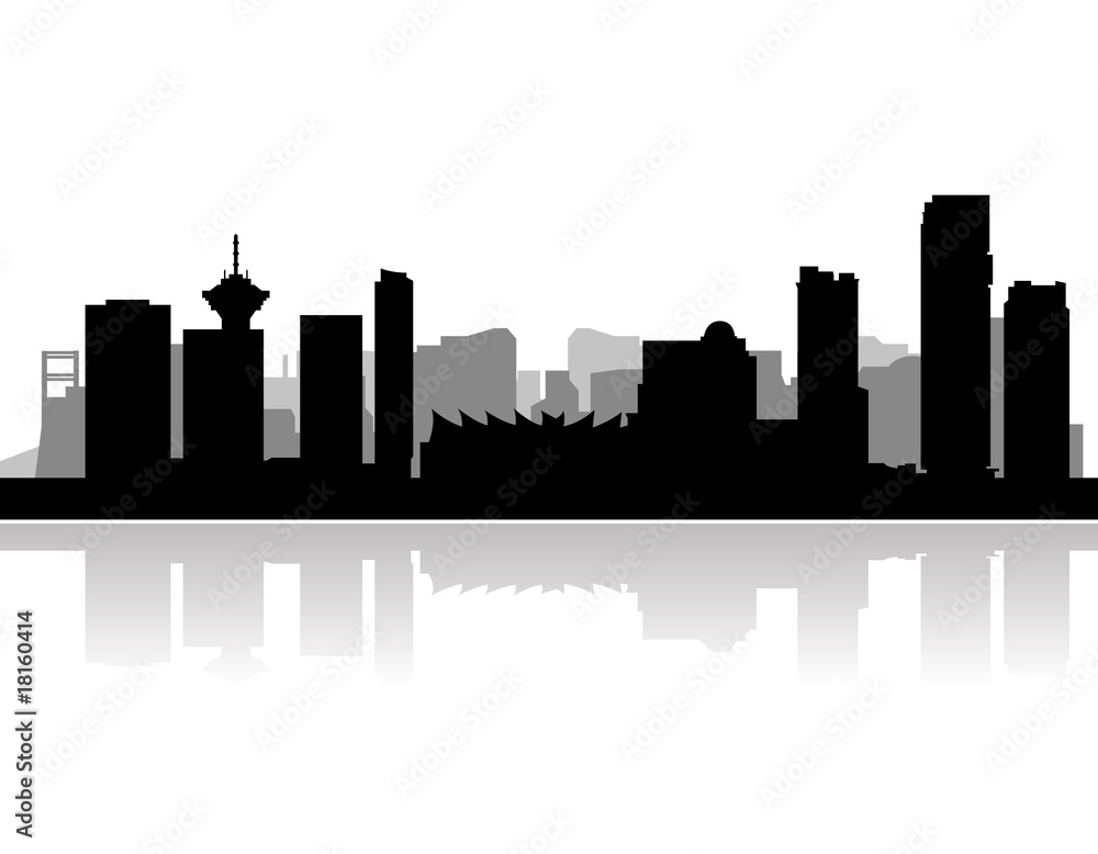Naklejka premium vancouver city skyline vector