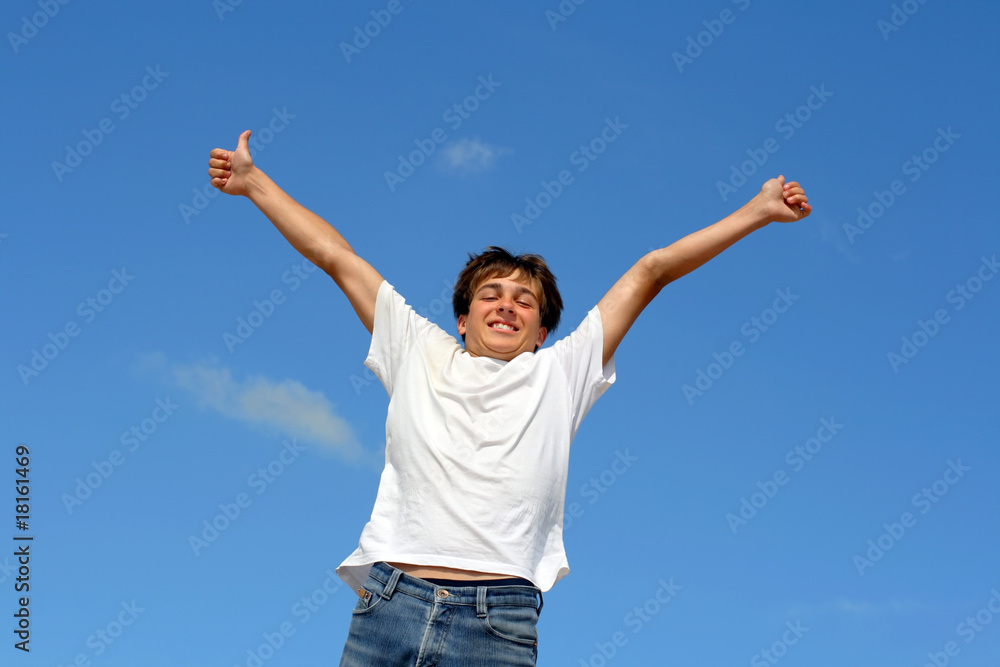 happy teenager jumping happy teenager jumping